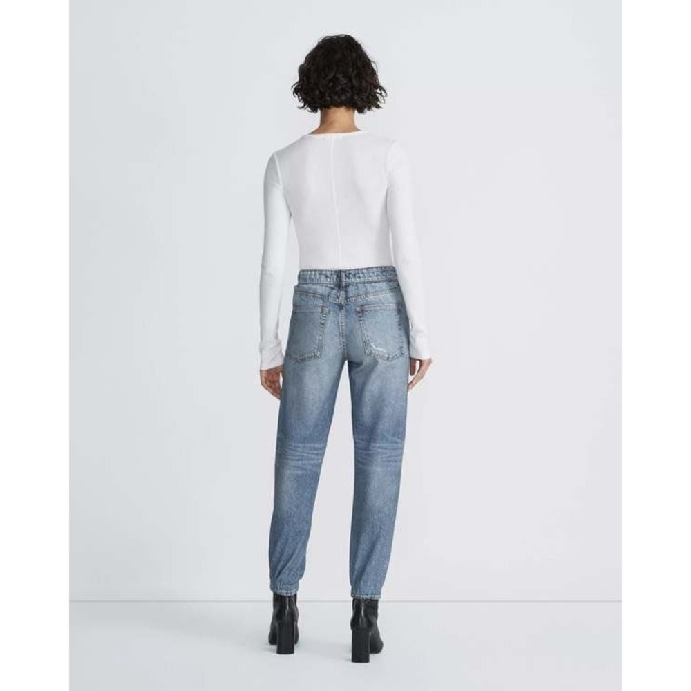 NEW Rag & Bone Miramar Lynn Printed Denim Jogger Pant Cotton Terry Pull-On SMALL - Picture 5 of 16